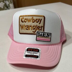NWT OTTO Trucker Hat with Patches pink/white